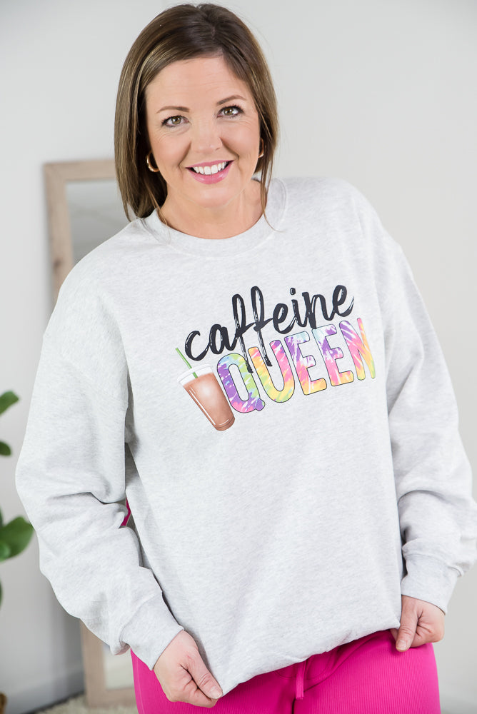 Caffeine Queen Crewneck-BT Graphic Tee-Inspired by Justeen-Women's Clothing Boutique