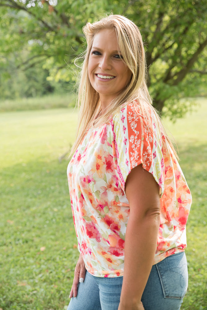 Bright Eyed Floral Top-White Birch-Inspired by Justeen-Women's Clothing Boutique