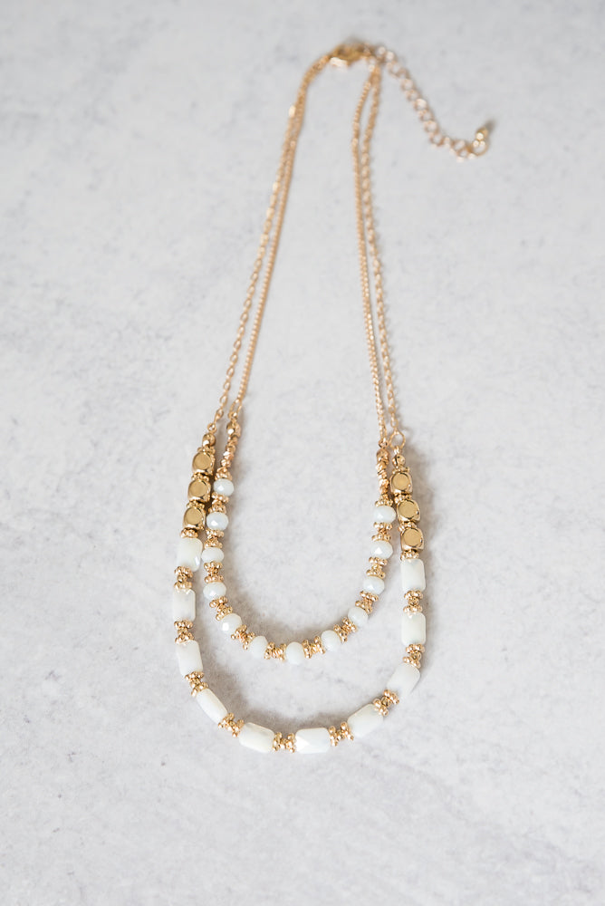 In the Moment Necklace in White-Urbanista-Inspired by Justeen-Women's Clothing Boutique