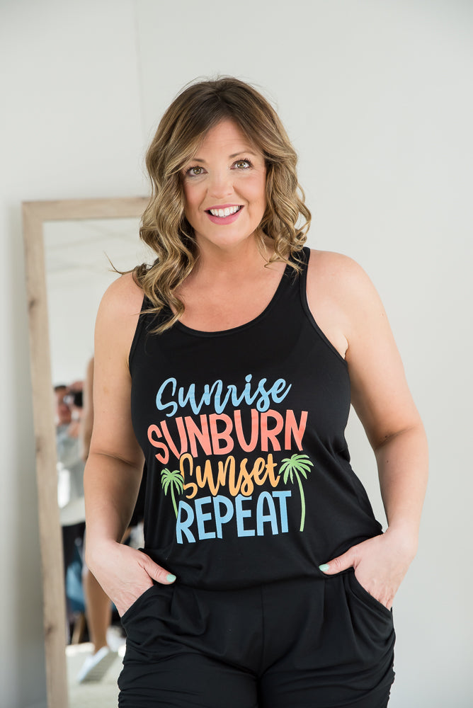 Sunrise Sunburn Sunset Repeat Tank-BT Graphic Tee-Inspired by Justeen-Women's Clothing Boutique