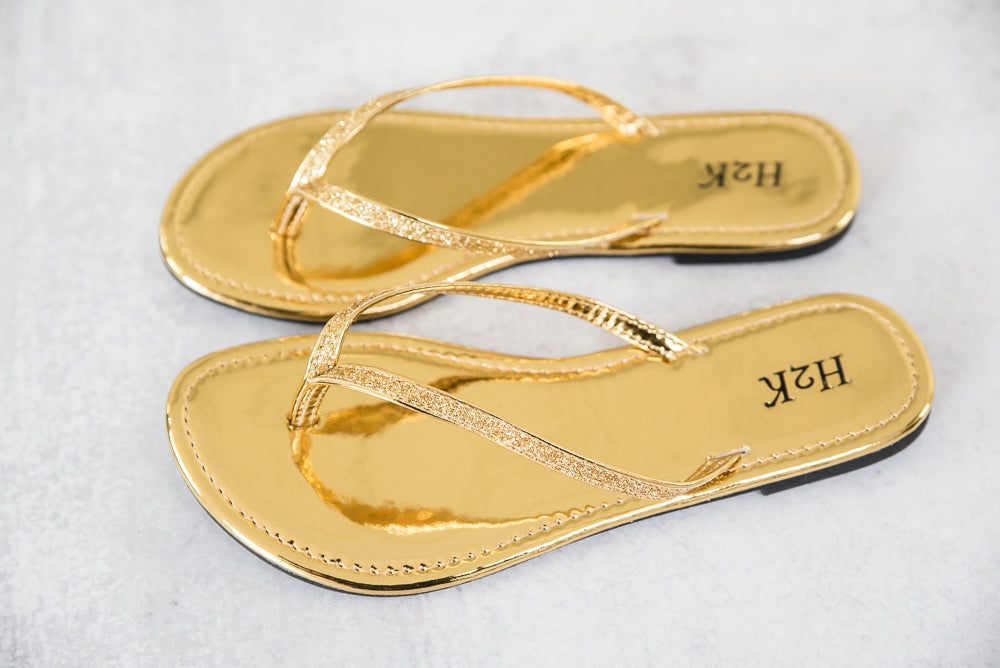 Sassy Sandals in Gold-H2K-Inspired by Justeen-Women's Clothing Boutique