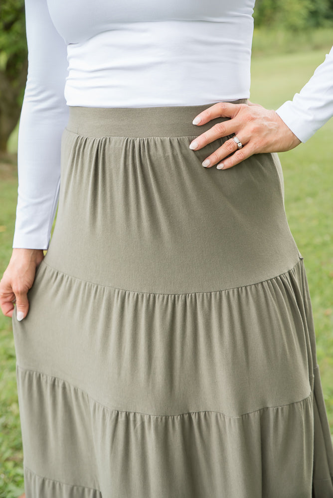 All Around Skirt in Olive-Zenana-Inspired by Justeen-Women's Clothing Boutique in Chicago, Illinois