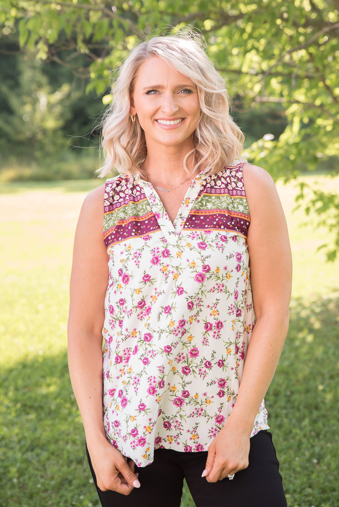 Splendid Days Sleeveless Top-White Birch-Inspired by Justeen-Women's Clothing Boutique