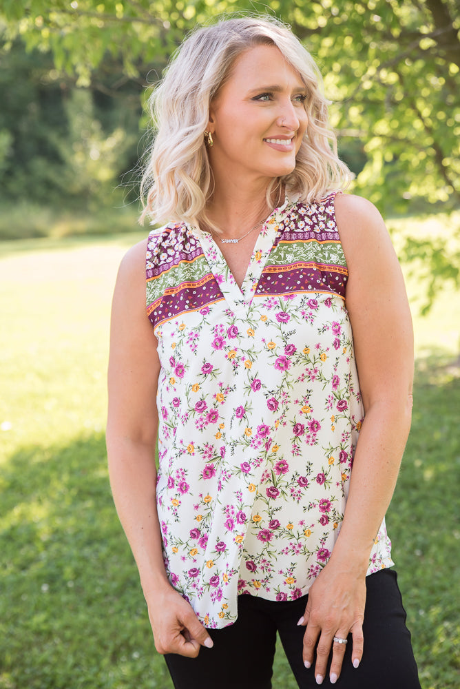 Splendid Days Sleeveless Top-White Birch-Inspired by Justeen-Women's Clothing Boutique