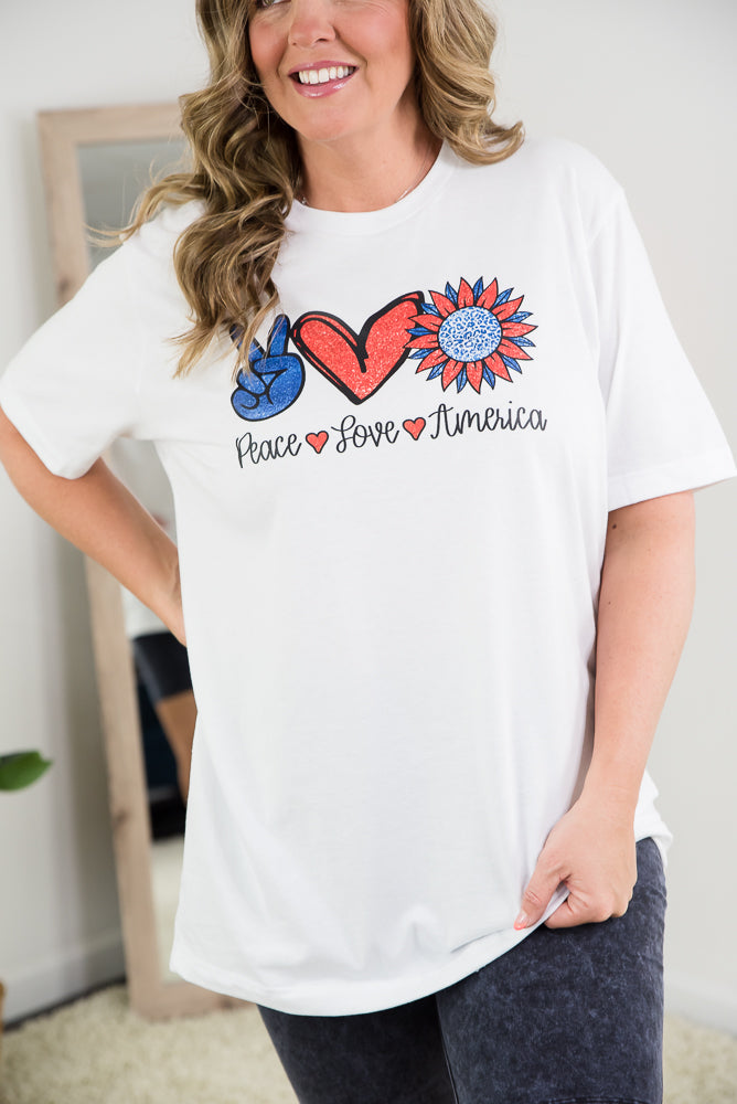 Peace Love America Tee-BT Graphic Tee-Inspired by Justeen-Women's Clothing Boutique