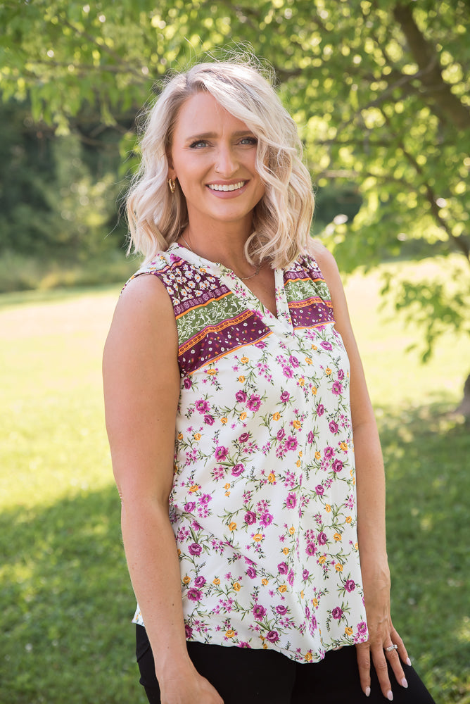 Splendid Days Sleeveless Top-White Birch-Inspired by Justeen-Women's Clothing Boutique