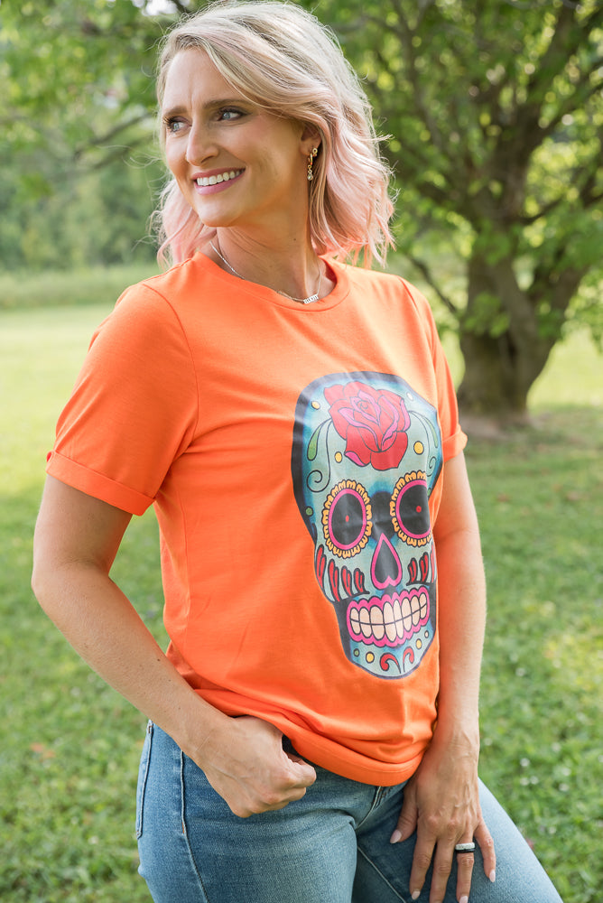 Sugar Skull Tee-YFW-Inspired by Justeen-Women's Clothing Boutique