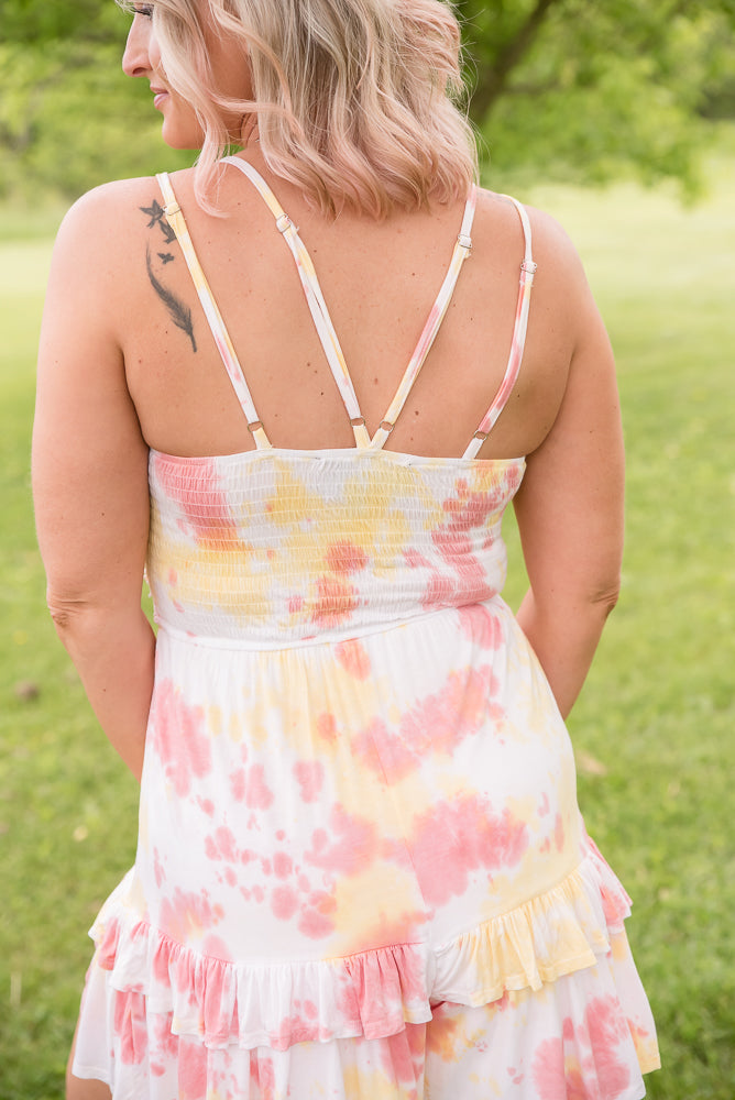 Cotton Candy Tie Dye Romper-White Birch-Inspired by Justeen-Women's Clothing Boutique