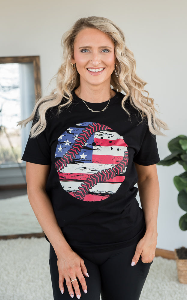 American Baseball Graphic Tee-BT Graphic Tee-Inspired by Justeen-Women's Clothing Boutique