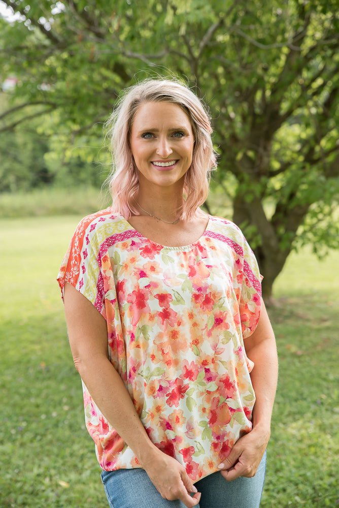 Bright Eyed Floral Top-White Birch-Inspired by Justeen-Women's Clothing Boutique