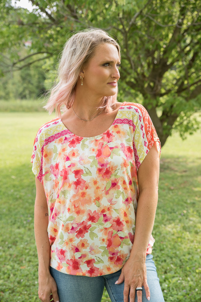 Bright Eyed Floral Top-White Birch-Inspired by Justeen-Women's Clothing Boutique