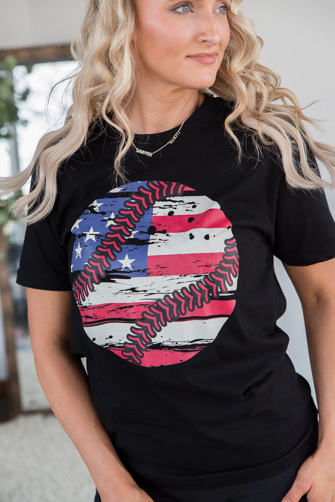 American Baseball Graphic Tee-BT Graphic Tee-Inspired by Justeen-Women's Clothing Boutique