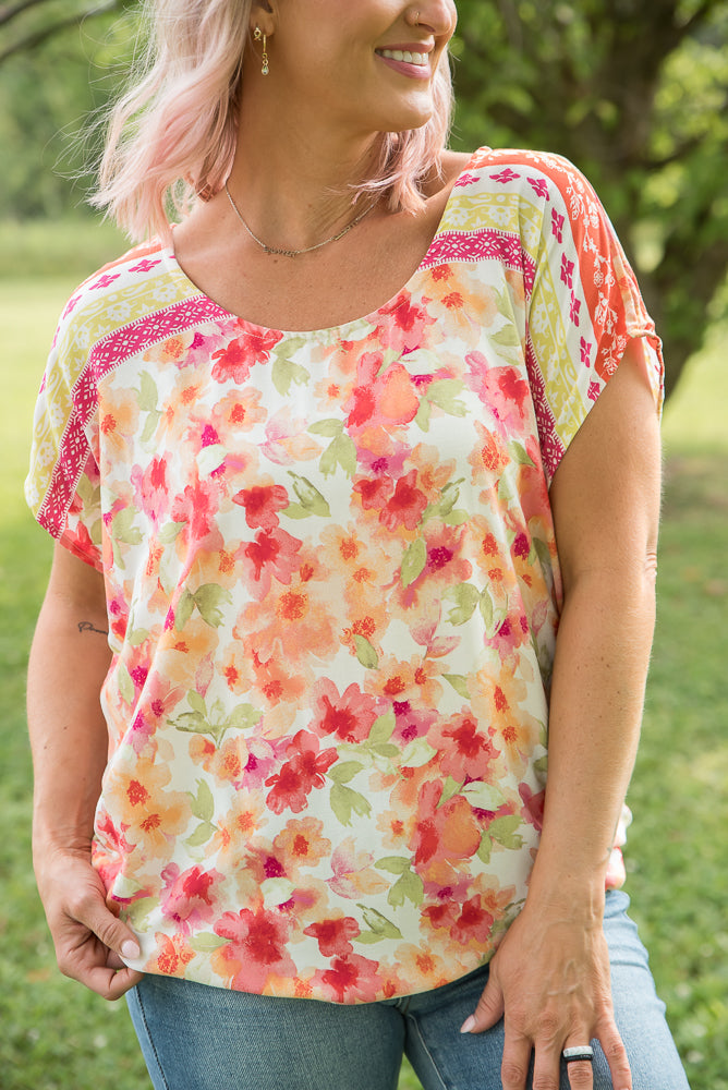 Bright Eyed Floral Top-White Birch-Inspired by Justeen-Women's Clothing Boutique