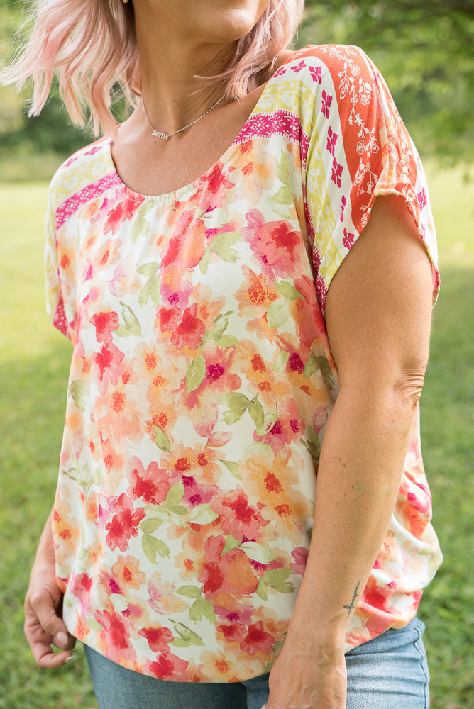 Bright Eyed Floral Top-White Birch-Inspired by Justeen-Women's Clothing Boutique