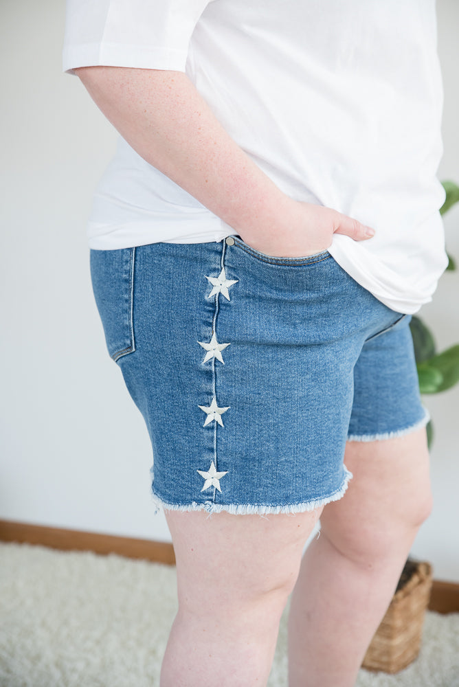 Follow the Stars Judy Blue Shorts-judy blue-Inspired by Justeen-Women's Clothing Boutique