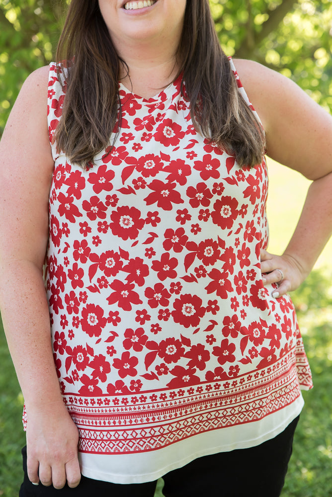 The Lady in Red Top-White Birch-Inspired by Justeen-Women's Clothing Boutique