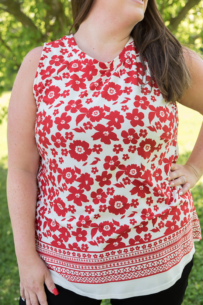 The Lady in Red Top-White Birch-Inspired by Justeen-Women's Clothing Boutique