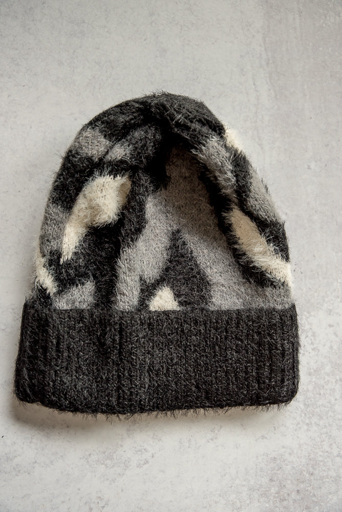 Fuzzy Leopard Beanie in Black-Urbanista-Inspired by Justeen-Women's Clothing Boutique