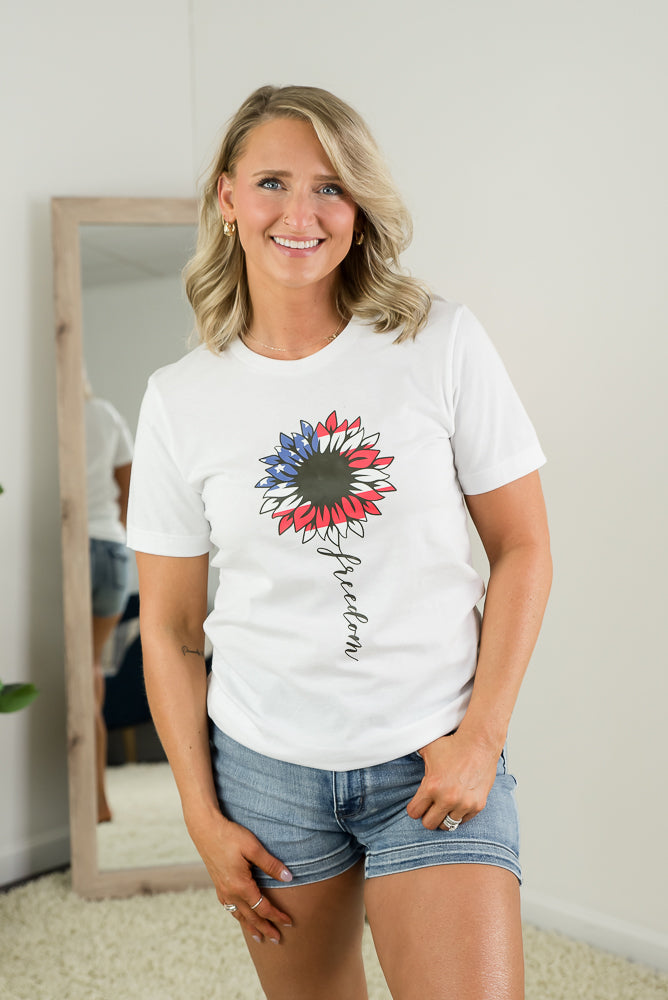 Freedom Sunflower Tee-BT Graphic Tee-Inspired by Justeen-Women's Clothing Boutique