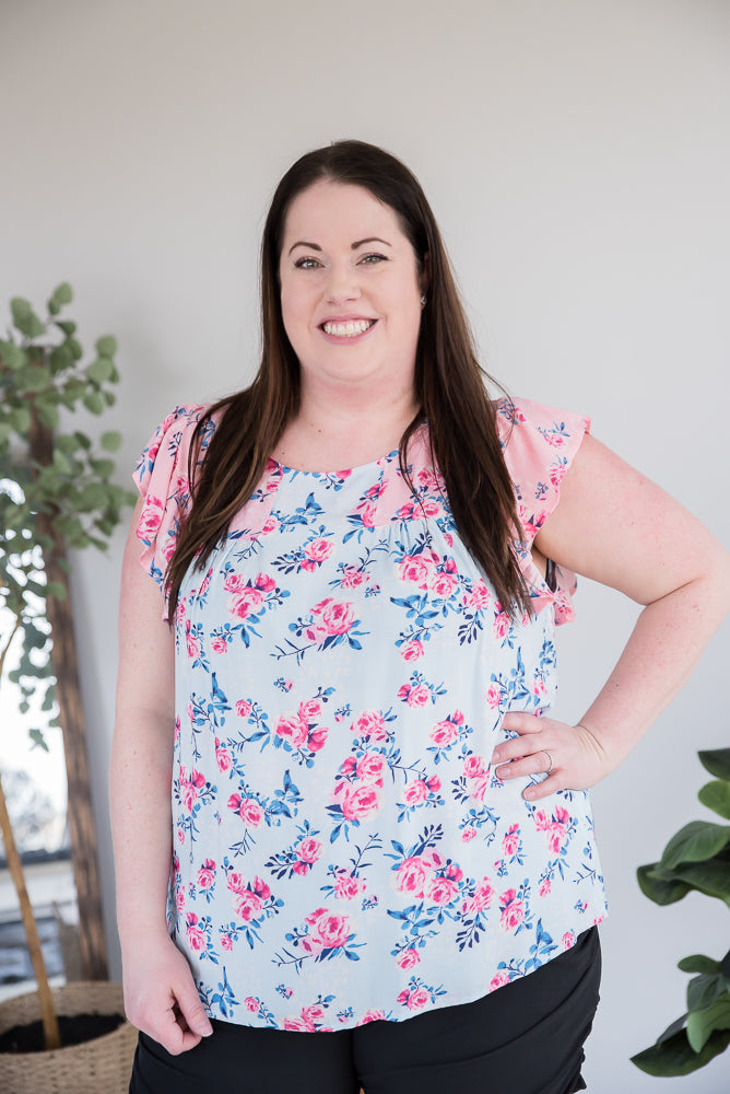 Sweet Florals Top-Andre by Unit-Inspired by Justeen-Women's Clothing Boutique