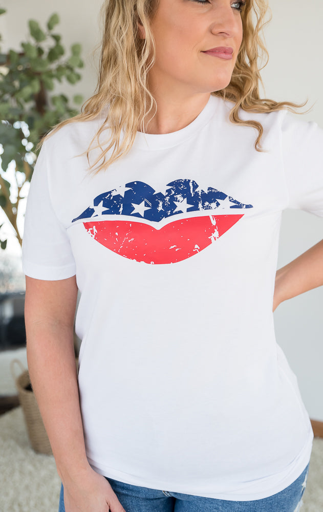 American Lips Graphic Tee-BT Graphic Tee-Inspired by Justeen-Women's Clothing Boutique