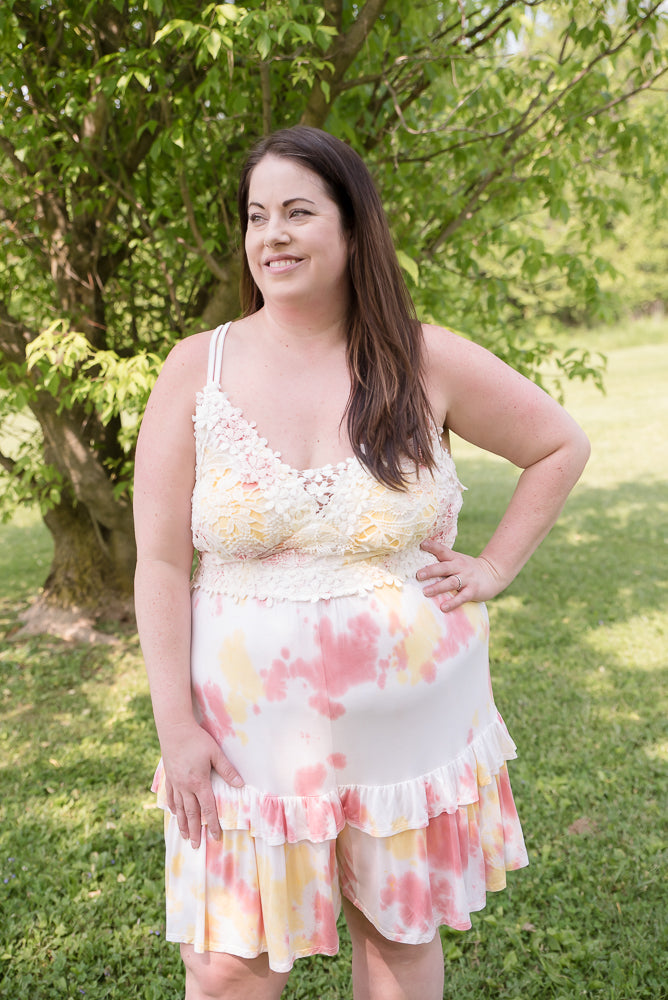 Cotton Candy Tie Dye Romper-White Birch-Inspired by Justeen-Women's Clothing Boutique