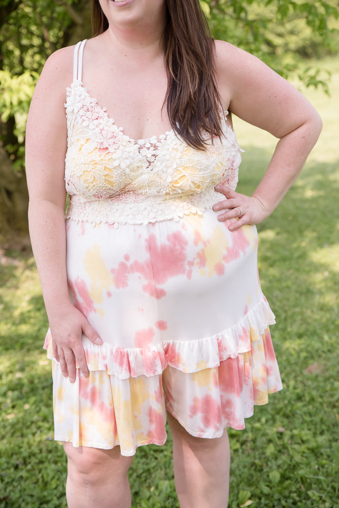 Cotton Candy Tie Dye Romper-White Birch-Inspired by Justeen-Women's Clothing Boutique