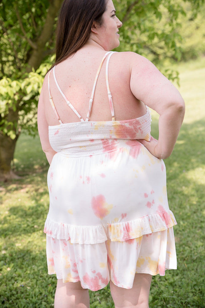 Cotton Candy Tie Dye Romper-White Birch-Inspired by Justeen-Women's Clothing Boutique