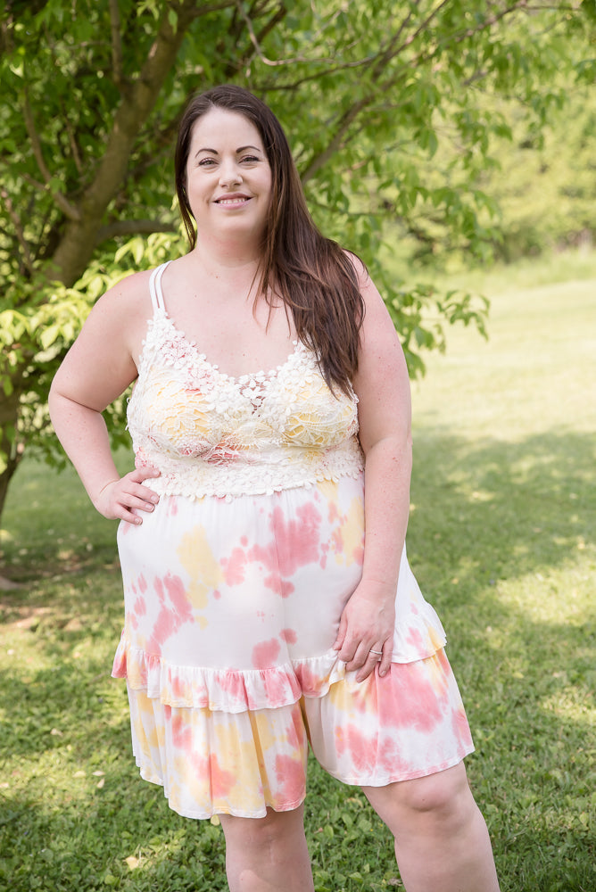 Cotton Candy Tie Dye Romper-White Birch-Inspired by Justeen-Women's Clothing Boutique