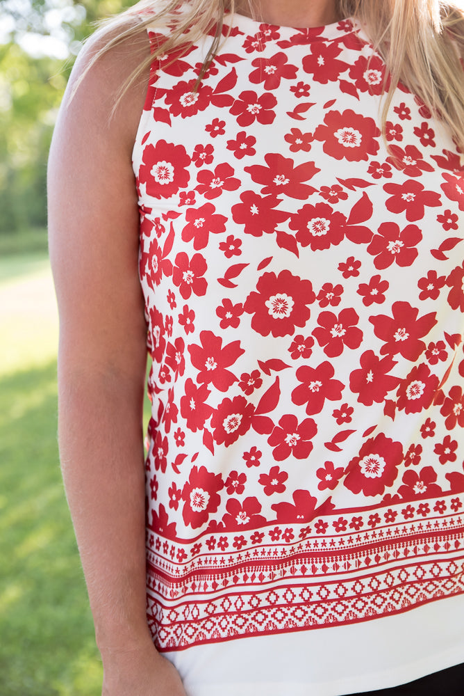 The Lady in Red Top-White Birch-Inspired by Justeen-Women's Clothing Boutique