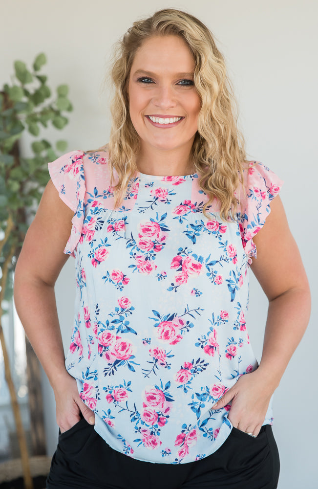 Sweet Florals Top-Andre by Unit-Inspired by Justeen-Women's Clothing Boutique