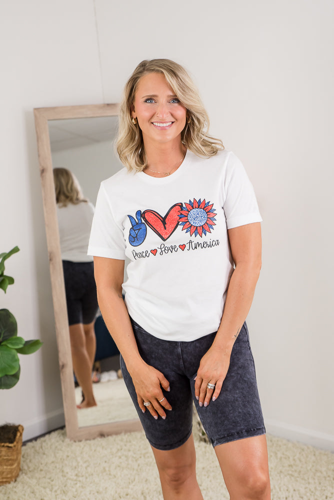 Peace Love America Tee-BT Graphic Tee-Inspired by Justeen-Women's Clothing Boutique