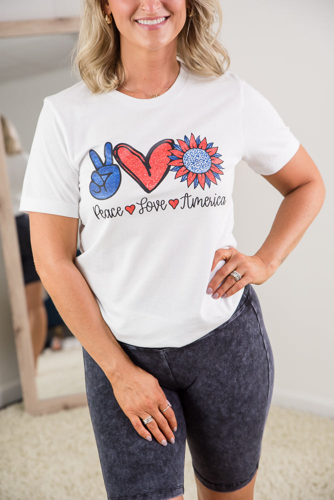 Peace Love America Tee-BT Graphic Tee-Inspired by Justeen-Women's Clothing Boutique