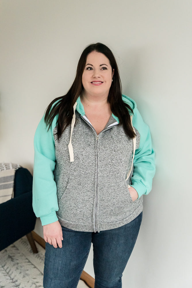 How It's Mint to Be Zip Hoodie-Zenana-Inspired by Justeen-Women's Clothing Boutique