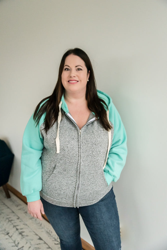 How It's Mint to Be Zip Hoodie-Zenana-Inspired by Justeen-Women's Clothing Boutique