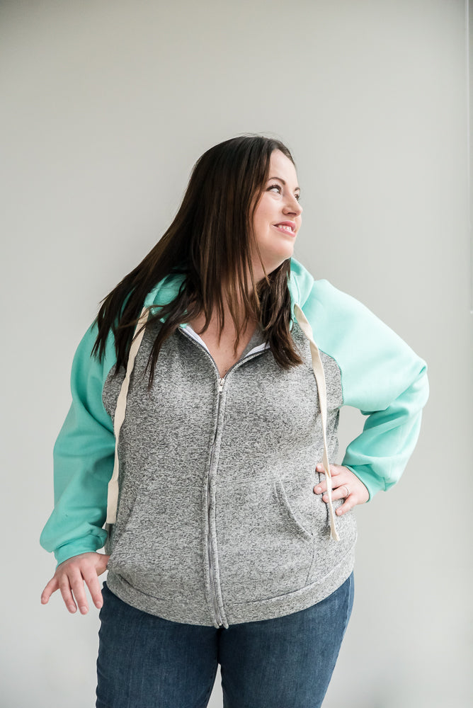 How It's Mint to Be Zip Hoodie-Zenana-Inspired by Justeen-Women's Clothing Boutique