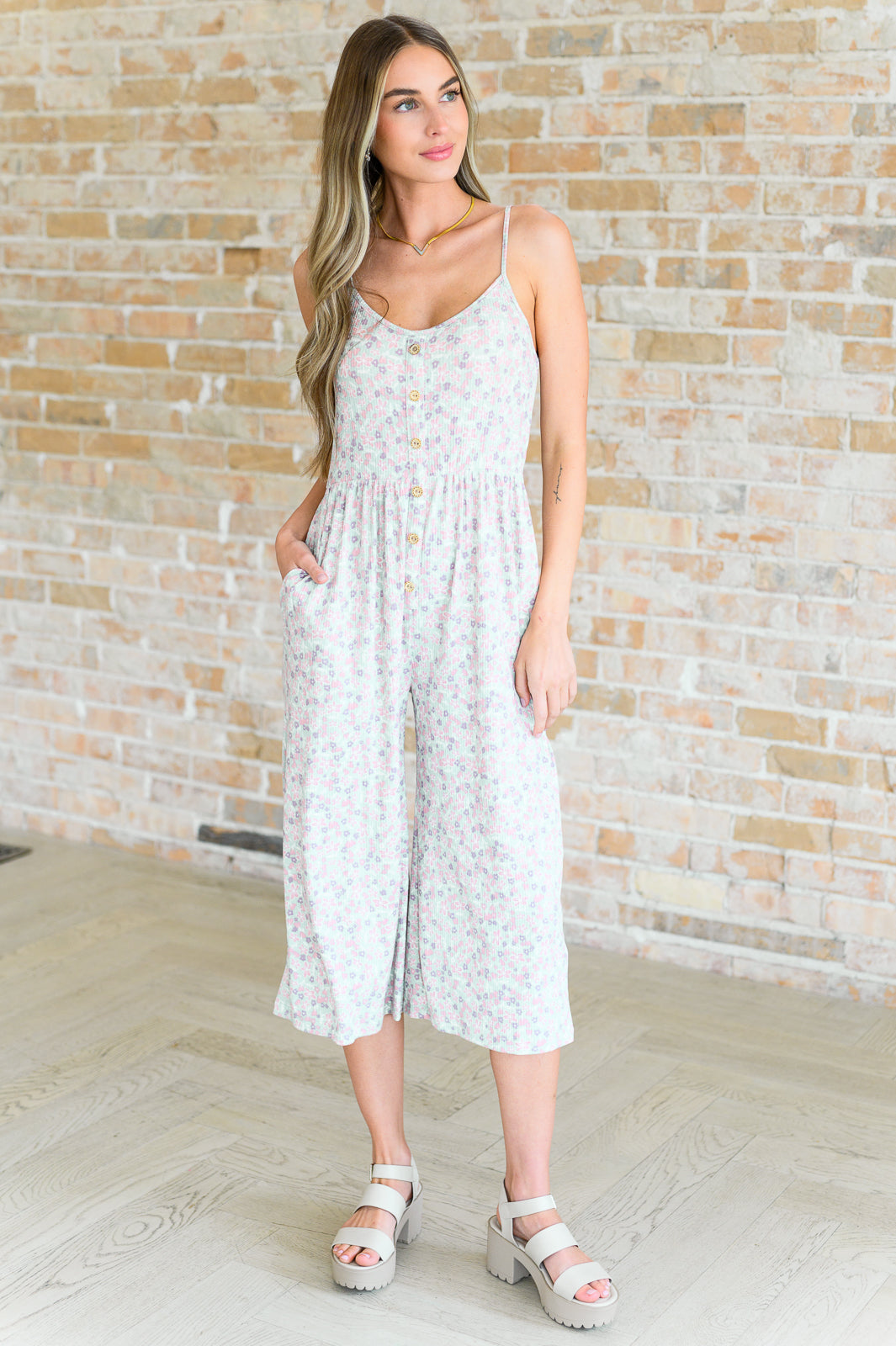 Lucky In Love Floral Jumpsuit-Jumpsuits & Rompers-Inspired by Justeen-Women's Clothing Boutique