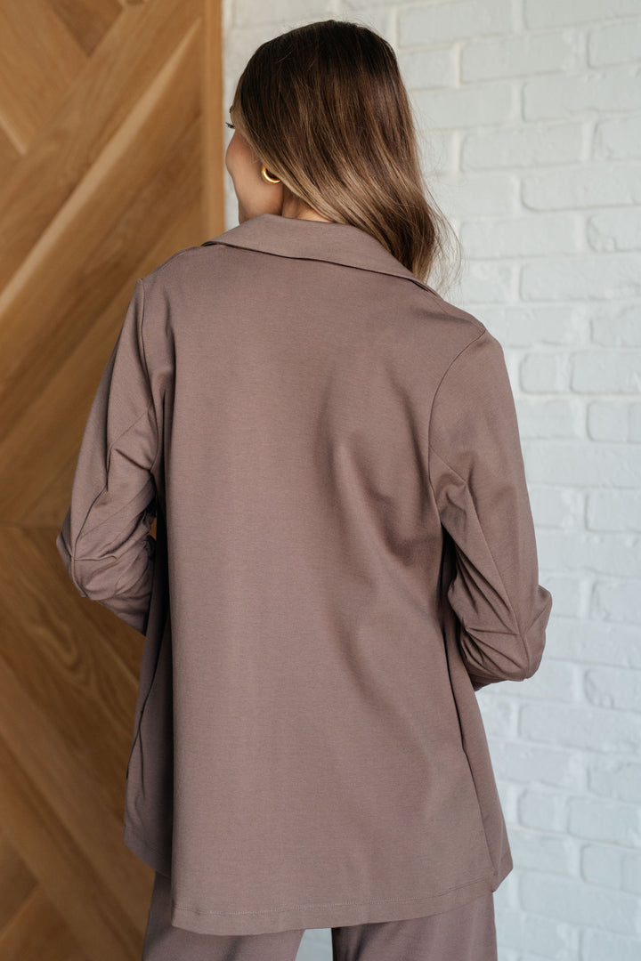 Magic 3/4 Blazer in Dark Mocha-Outerwear-Inspired by Justeen-Women's Clothing Boutique