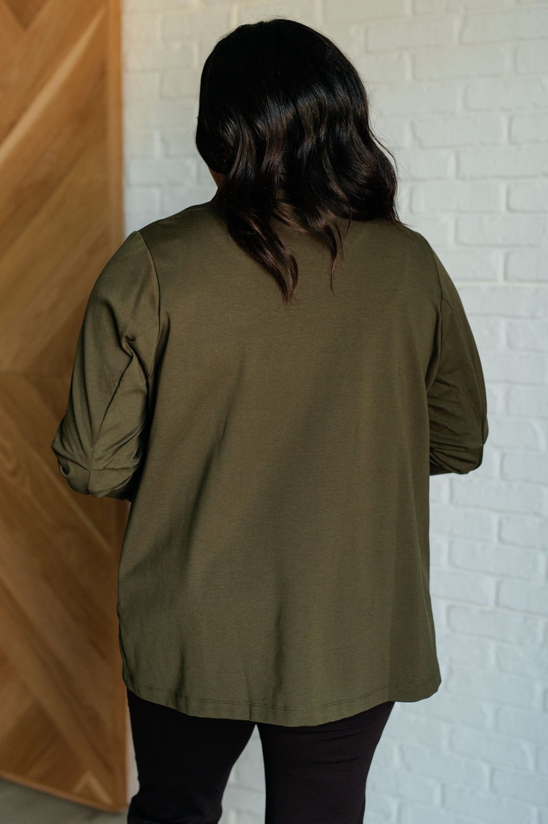 Magic 3/4 Blazer in Olive-Outerwear-Inspired by Justeen-Women's Clothing Boutique