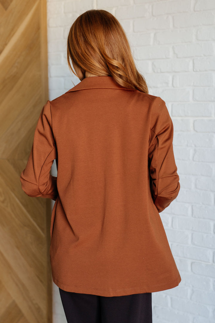 Magic 3/4 Blazer in Rust-Outerwear-Inspired by Justeen-Women's Clothing Boutique