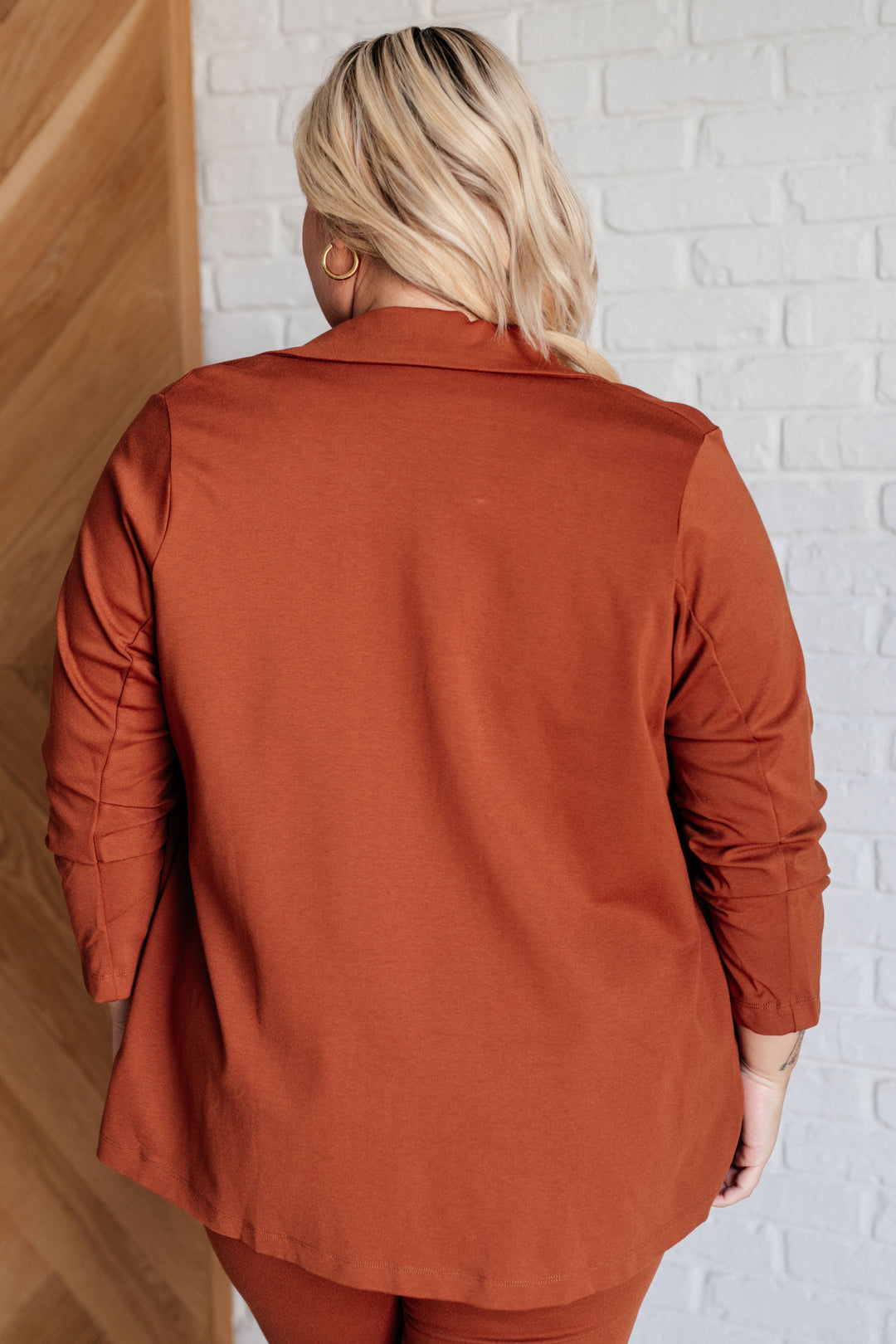 Magic 3/4 Blazer in Rust-Outerwear-Inspired by Justeen-Women's Clothing Boutique