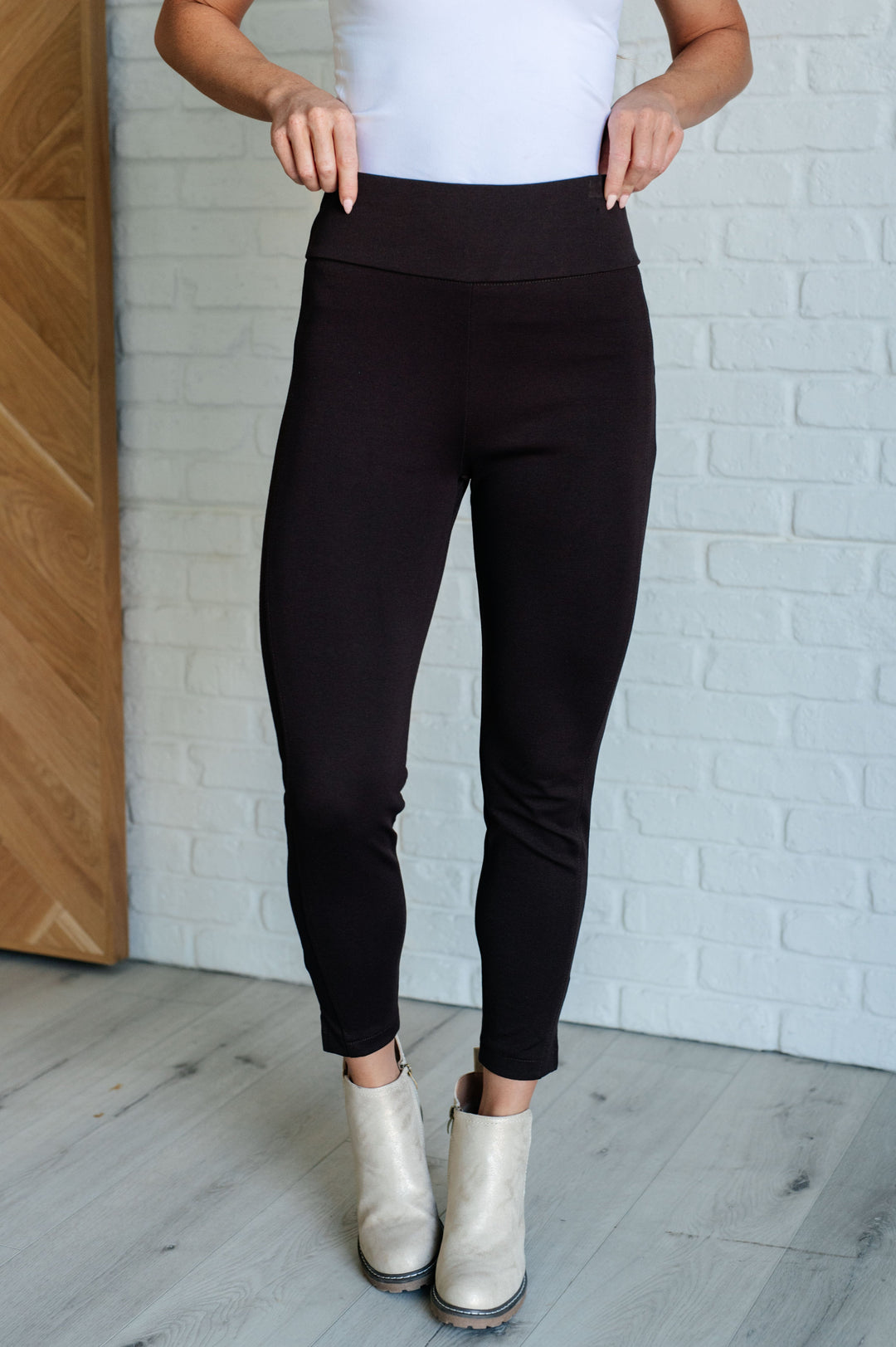 Magic Ankle Crop Skinny Pants in Chocolate-Pants-Inspired by Justeen-Women's Clothing Boutique