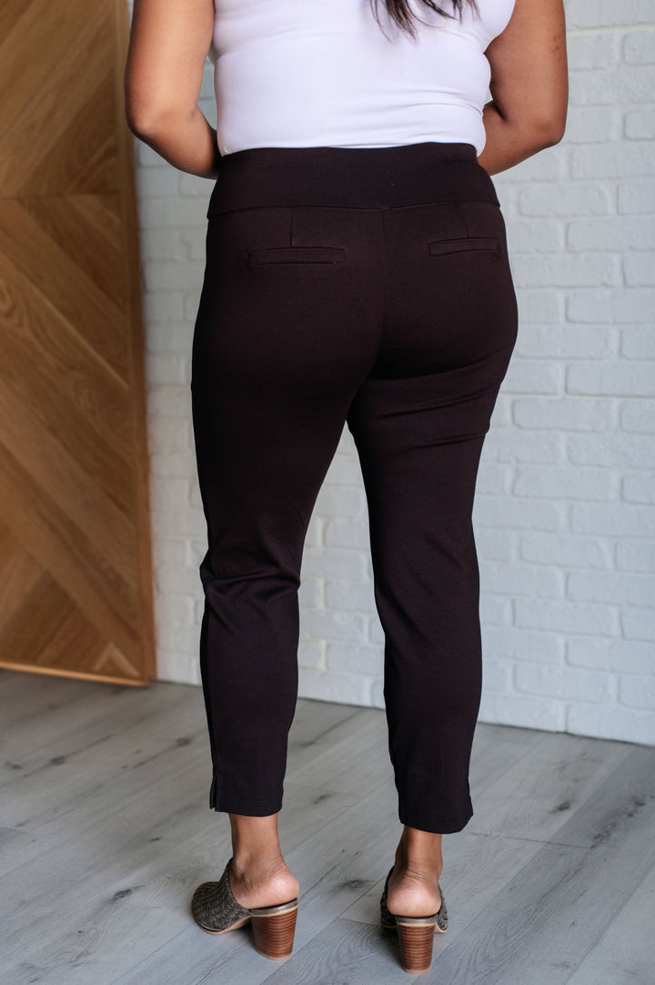 Magic Ankle Crop Skinny Pants in Chocolate-Pants-Inspired by Justeen-Women's Clothing Boutique