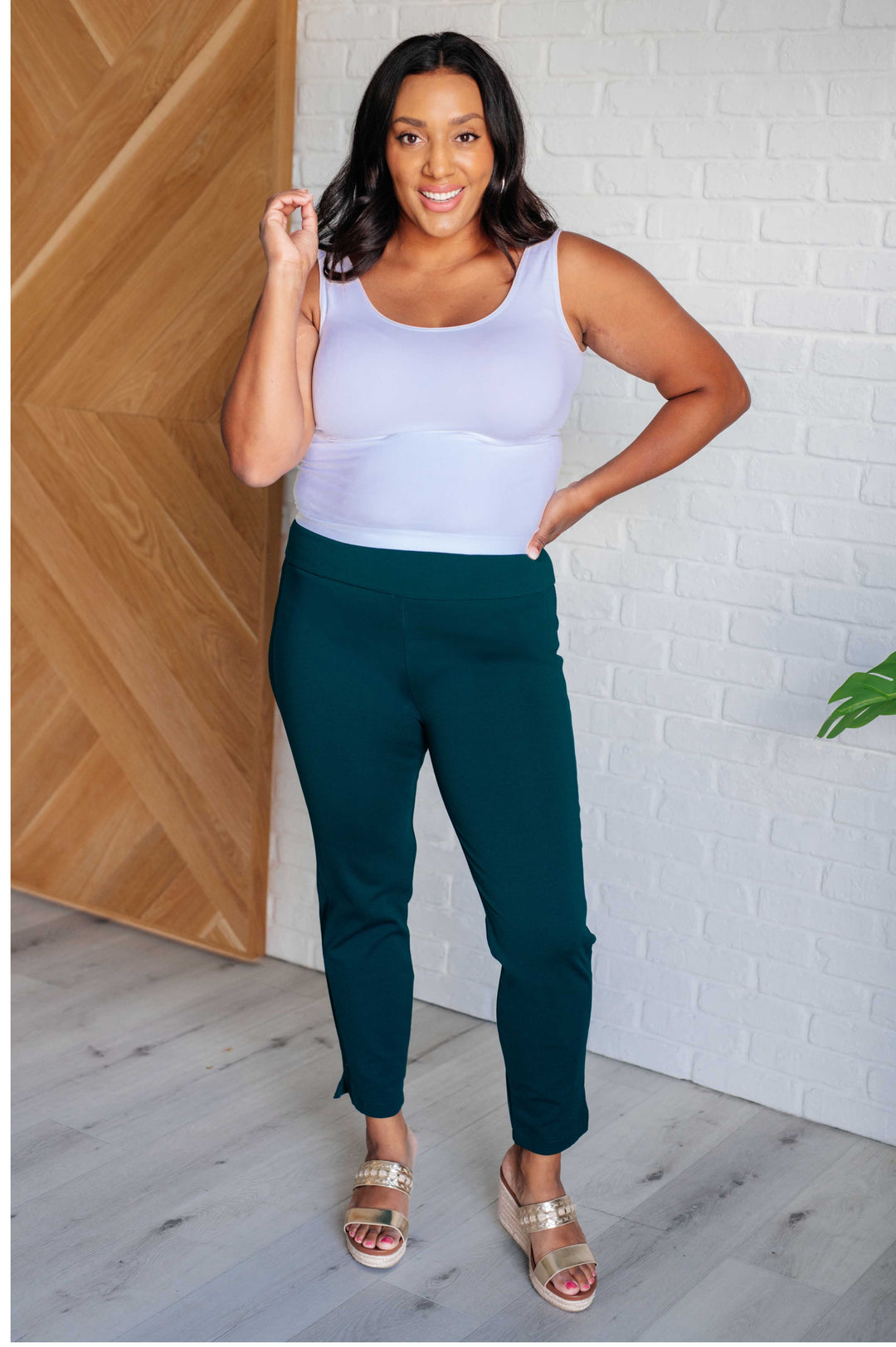 Magic Ankle Crop Skinny Pants in Hunter Green-Pants-Inspired by Justeen-Women's Clothing Boutique