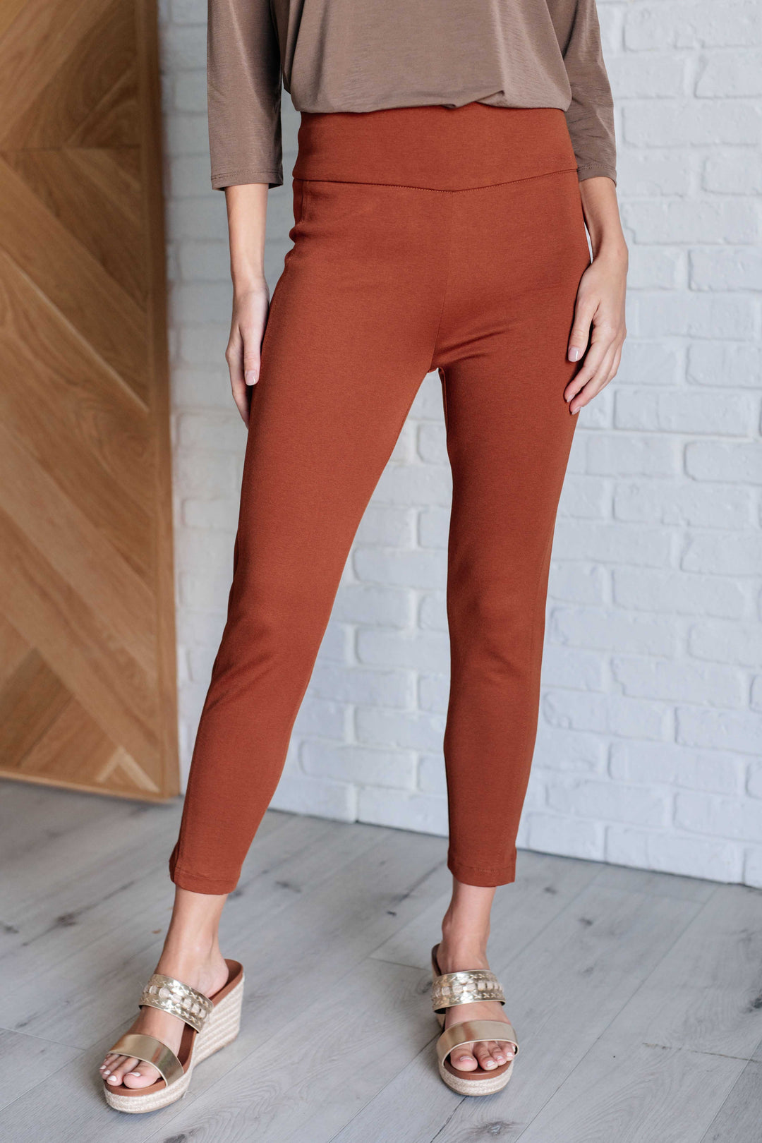 Magic Ankle Crop Skinny Pants in Rust-Pants-Inspired by Justeen-Women's Clothing Boutique