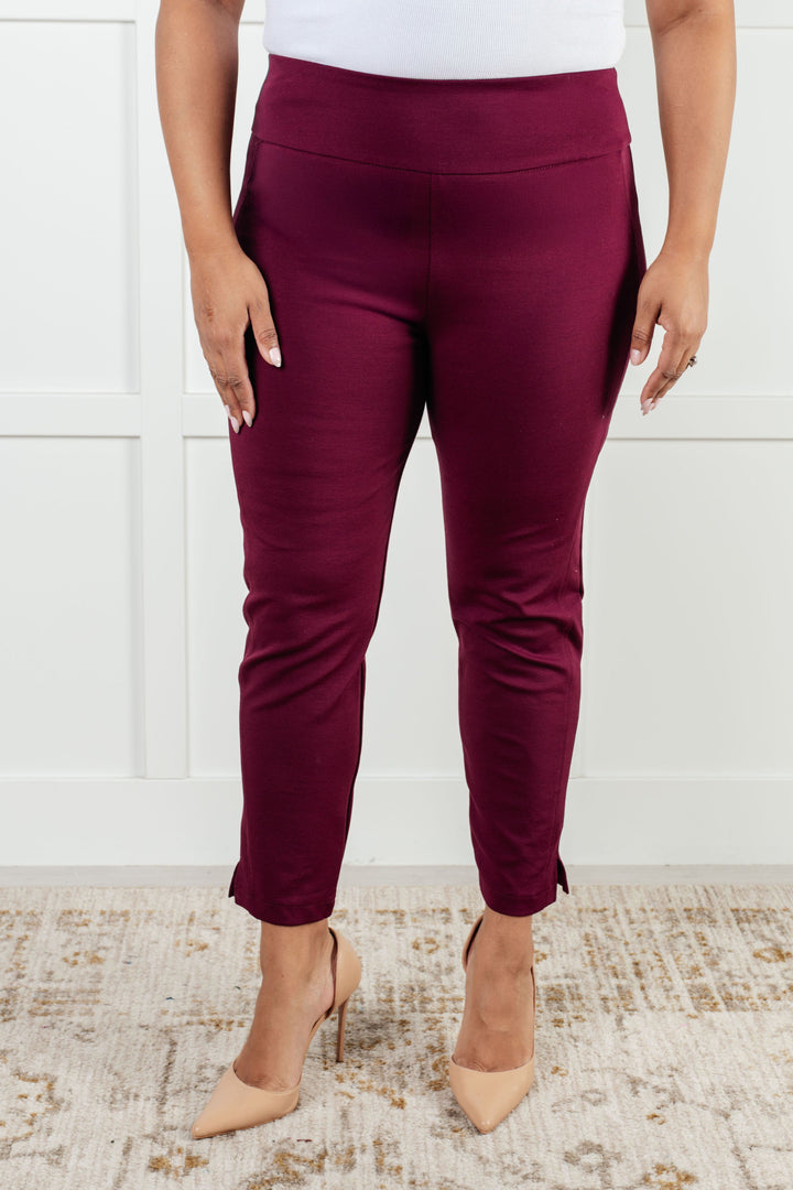 Magic Ankle Crop Skinny Pants in Wine-Pants-Inspired by Justeen-Women's Clothing Boutique