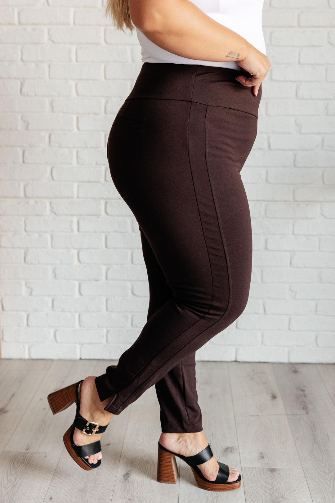 Magic Skinny 28" Pants in Chocolate-Pants-Inspired by Justeen-Women's Clothing Boutique