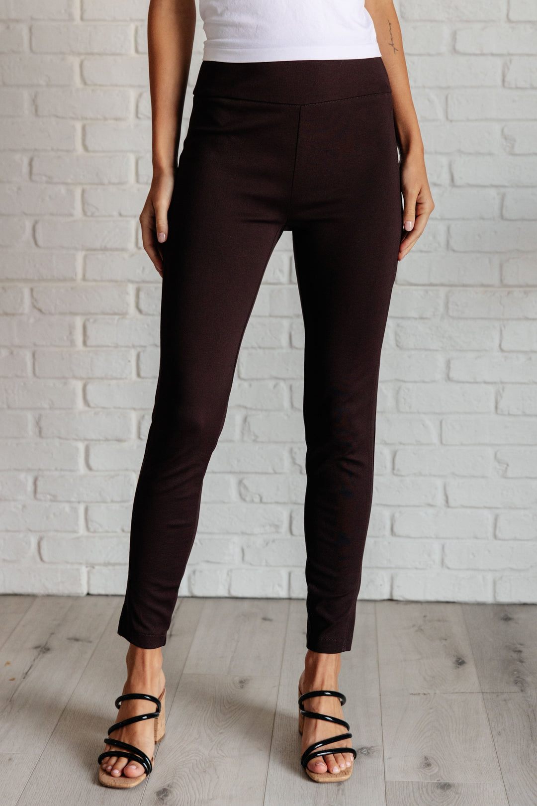 Magic Skinny 28" Pants in Chocolate-Pants-Inspired by Justeen-Women's Clothing Boutique