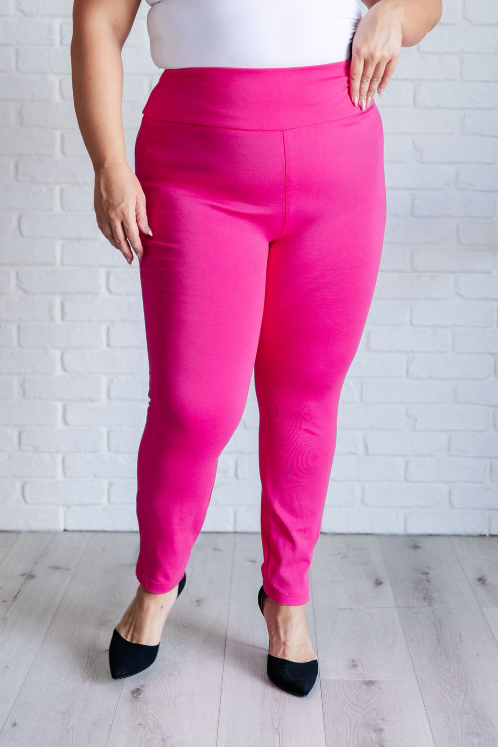 Magic Skinny 28" Pants in Hot Pink-Pants-Inspired by Justeen-Women's Clothing Boutique