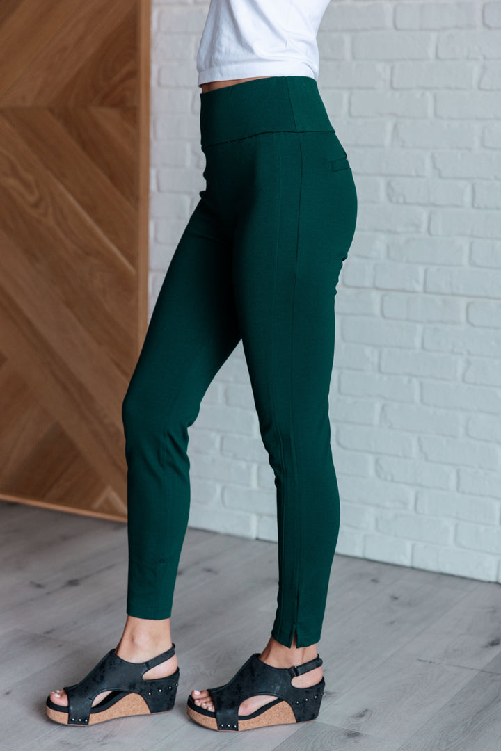 Magic Skinny 28" Pants in Hunter Green-Pants-Inspired by Justeen-Women's Clothing Boutique